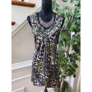 New Directions Women Black Polyester V-Neck Sleeveless Casual Top Blouse Size XL